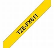 TZe-FX611 schwarz auf gelb, Flexi-Tape, laminiert